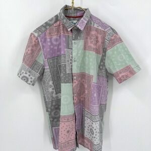 Fresh Prints of Bel-Air Patchwork Bandana Print Paisley Camp‎ Shirt Size S